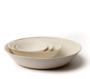 White serving bowls by OXUM NYC