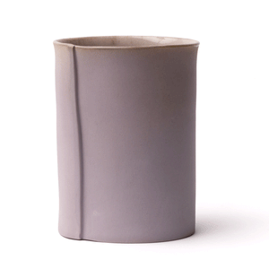 Lilac love tall cup made by OXUM NYC, part of the handmade ceramic home accessories collection. The mug has a total of 16 oz capacity for any liquid.